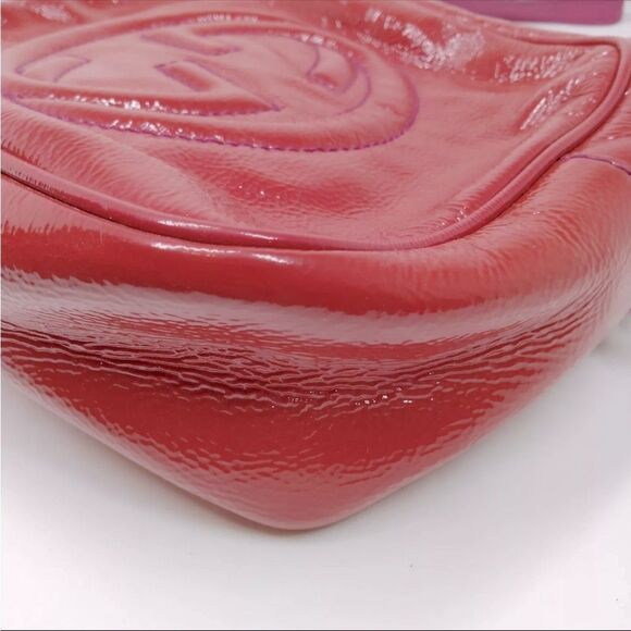 Auth Gucci Fuchsia Patent Leather SoHo Crossbody Disco Bag Purse Handbag - Picture 5 of 9